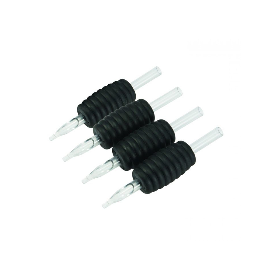 Tube Tattoo - Black Widow Diamant – Tubes stériles transparents avec grip en silicone pour aiguilles traditionnelles de tatouage