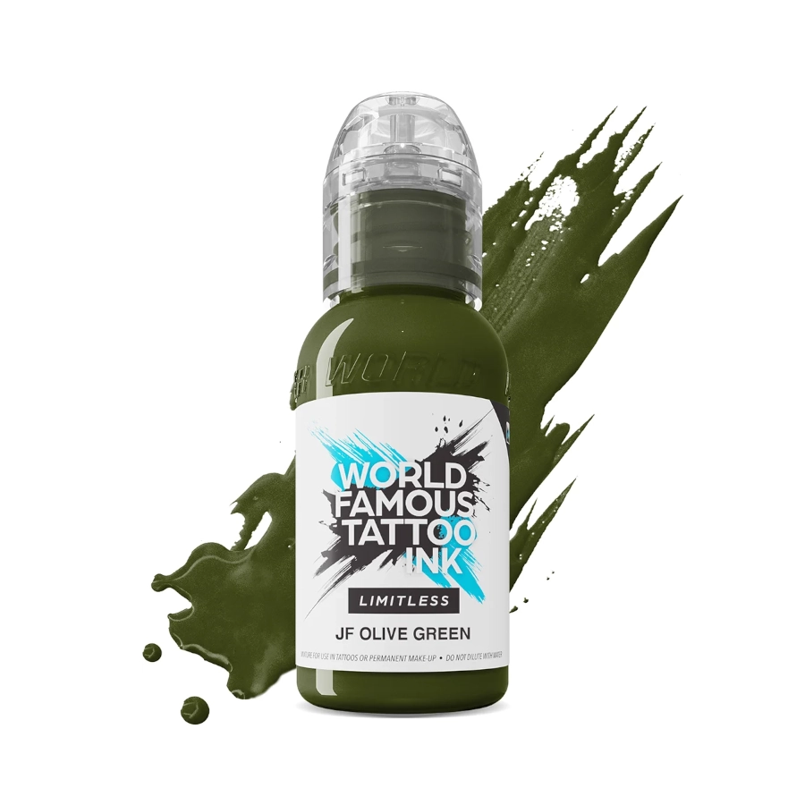 Encre Tattoo Verte - World Famous Ink Limitless Jf Olive Green - Mélange pour le tatouage encre reach 30 ml*