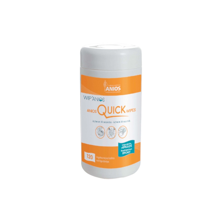 Wip'anios Quick Wipes - Boîte distributrice de 120 lingettes nettoyant surface multi-usages à large spectre