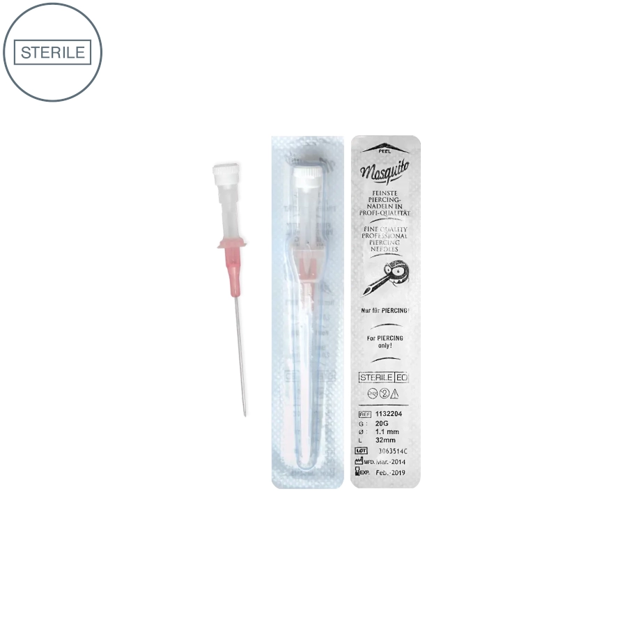 Catheter Sterile Piercing - Mosquito cathéters avec canule libre et prédécoupée pour le piercing