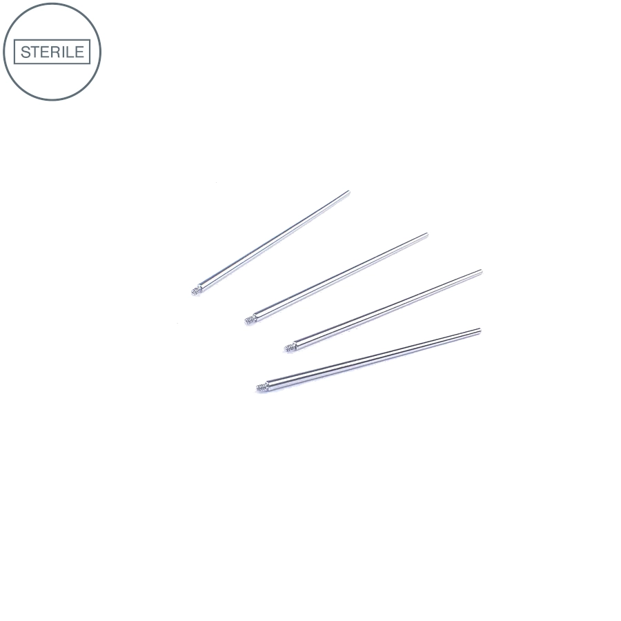 Insertion Piercing - Tige Insertion Interne Acier 316L Stérile - Tube pour insérer les bijoux avec pas de vis interne*