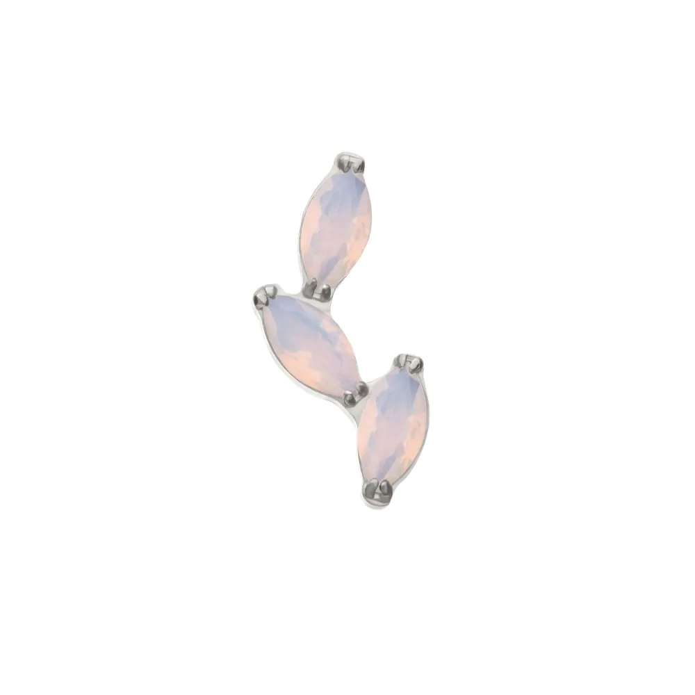 Piercing Embout - Titane F136 Interne Gamme Invictus - Embout 32 avec pas de vis interne 0,9 mm pour piercing 1,2 mm marquise opalite*