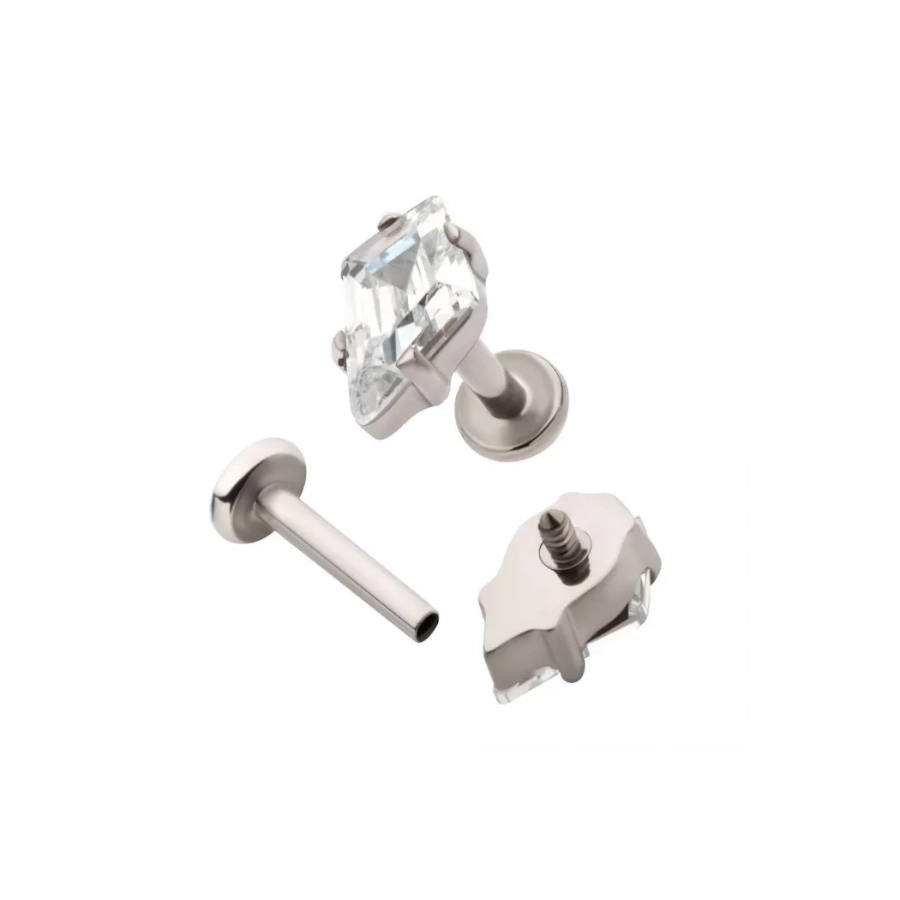 Piercing Labret Interne 03 Invictus - Piercing labret titane f136 strass forme cerf volant