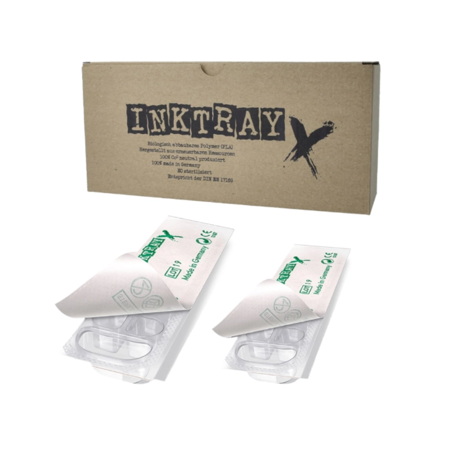 Caps Steriles Tatouage - Ink Tray cups biodegradrable 35 plateaux de 12 godets pour encre
