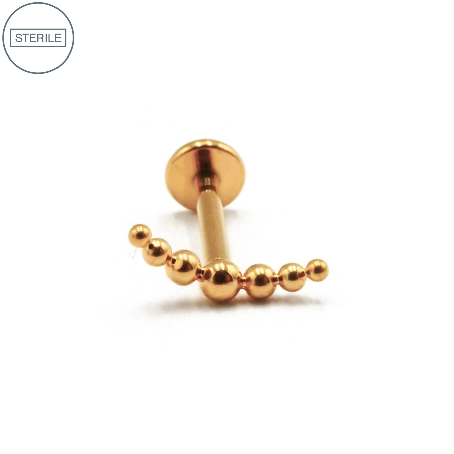 Labret Piercing - Labret Stérile Interne Pvd Gold 24 - Piercing avec pas de vis interne arc de billes