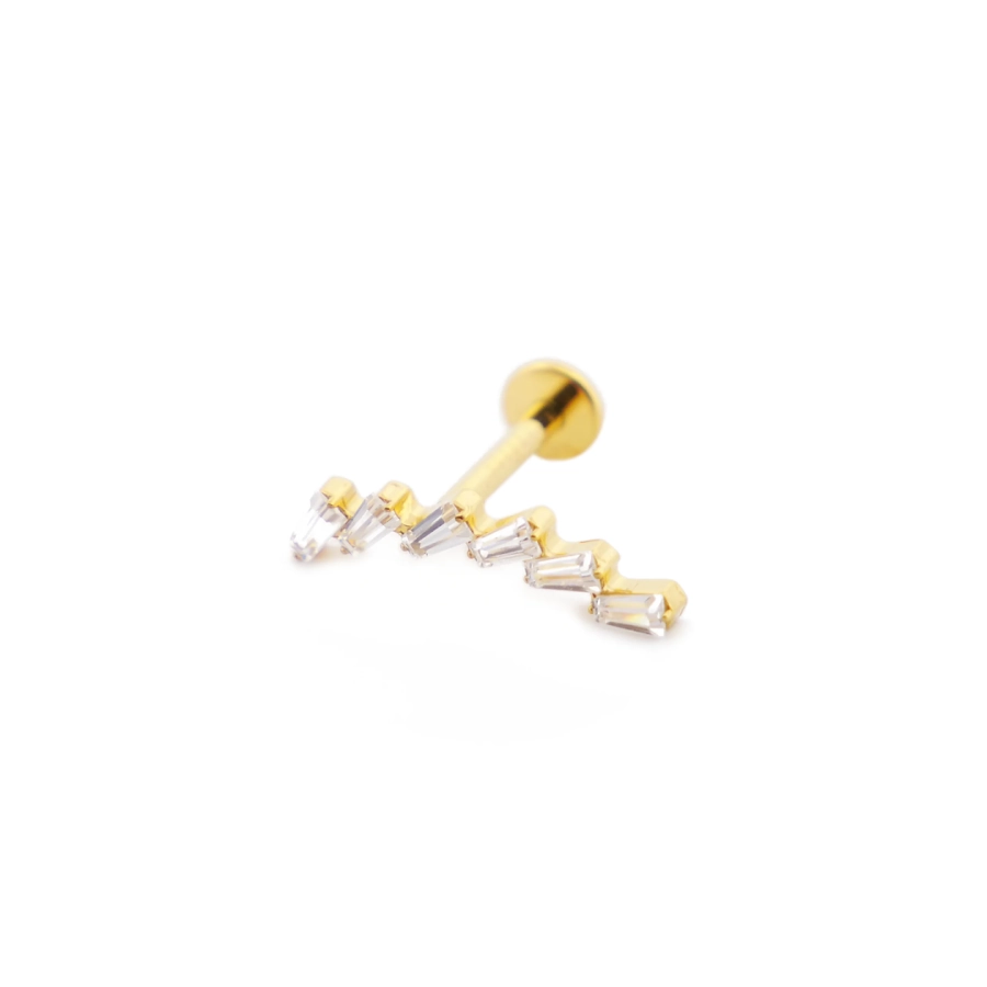 Piercing Labret - Labret Stérile Interne Gold 05 - Labret en titane avec pas de vis interne motif domino