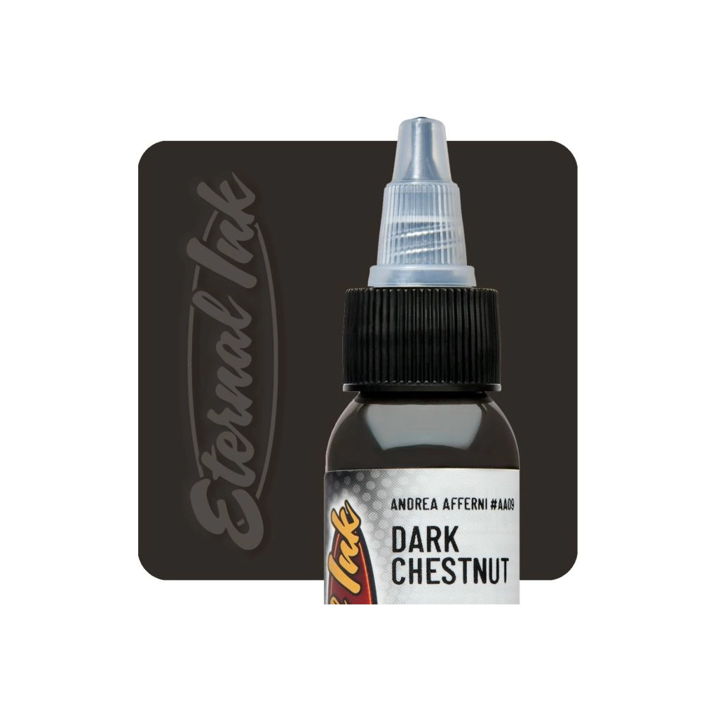 Encre Entrainement Tattoo Marron - Eternal Ink Andrea Afferni Dark Chesnut - Encre artistique pour l'entrainement au tatouage NON REACH 30 ml* 
