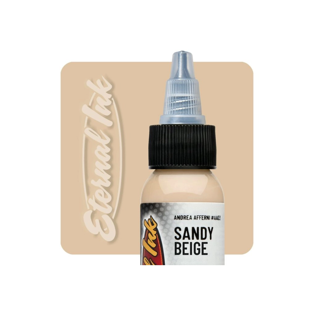 Encre Entrainement Tattoo Marron - Eternal Ink Andrea Afferni Sandy Beige - Encre artistique pour l'entraînement au tatouage NON REACH 30 ml*