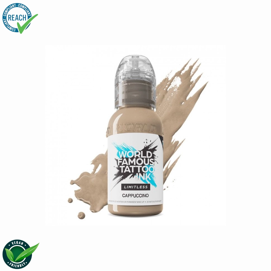 Encre Tattoo Marron - World Famous Ink Limitless Santucci Skintone Cappuccino - Melange pour le tatouage REACH 30ml