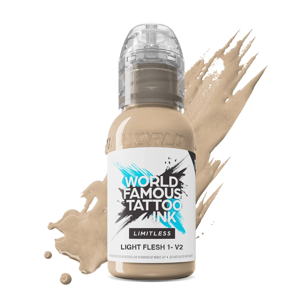 Encre Tattoo Marron - World Famous Ink Limitless Light Flesh 1 V2 - Mélange pour le tatouage encre reach 30 ml