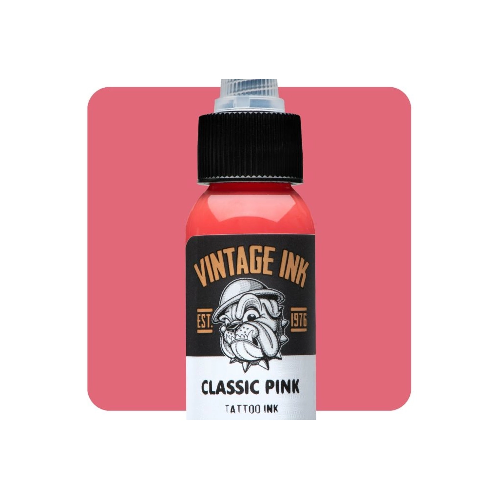 Encre Entrainement Tattoo Rose - Eternal Ink Vintage Ink Classic Pink - Encre artistique pour l'entrainement au tatouage NON REACH 30 ml