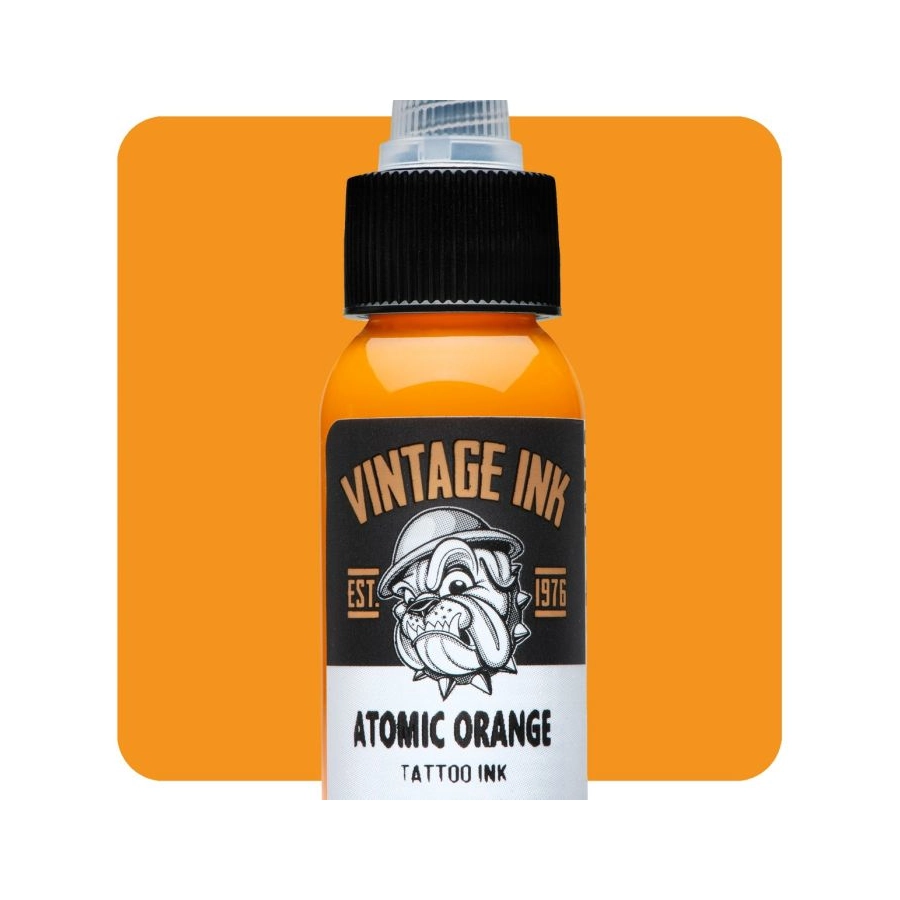 Encre Entrainement Tattoo Orange - Eternal Ink Vintage Ink Atomic Orange - Encre artistique pour entrainement tatouage NON REACH 30 ml*