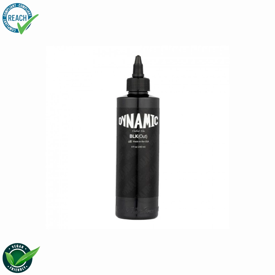 Encre Tattoo Noir - Dynamic ink Blk Out - Mélange pour le tatouage encre REACH noir intense 240 ml