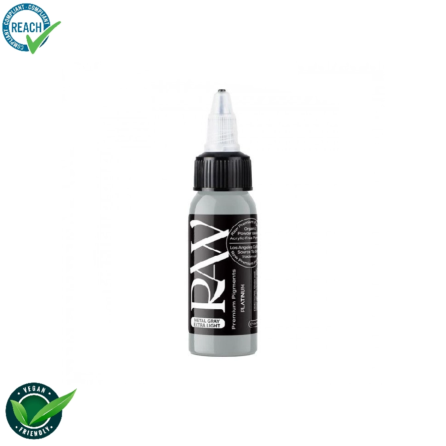 Raw Pigments Metal Grey Extra Light- Mélange pour le tatouage encre REACH 30ml
