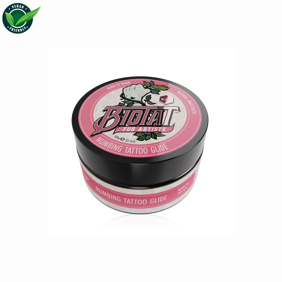 Beurre Tattoo - Biotat Numbing Tattoo Glide Blush - Vaseline pour tatouage au clou de girofle apaisant et anesthésiant naturel