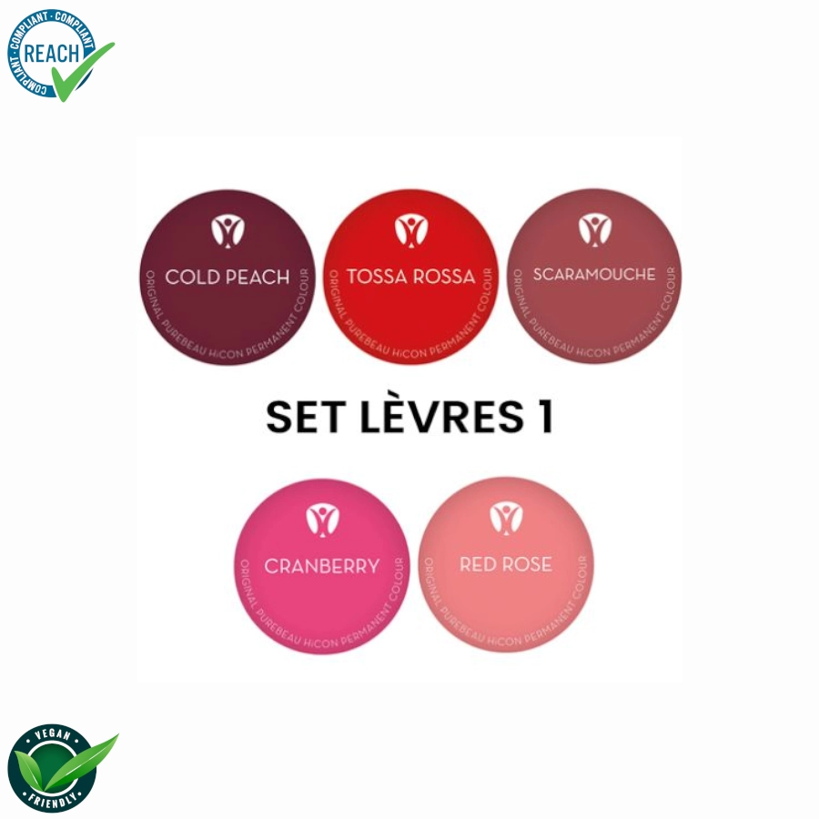 Purebeau Set Lèvres 1 - Mélange pour maquillage permanent stérile