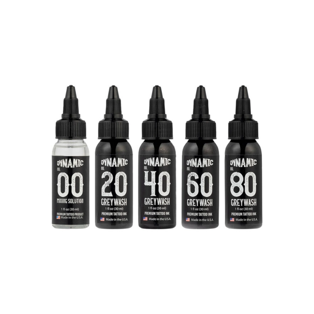 Set Encre Entraînement Tattoo Greywash - Dynamic Ink Grey Wash - Encre artistique pour l'entrainement au tatouage NON REACH*