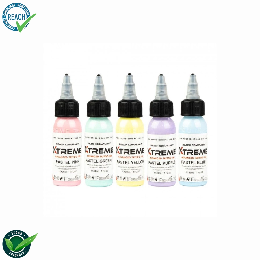 Xtreme Ink Set Pastel Colour - Mélange pour le tatouage encre REACH 5x30ml