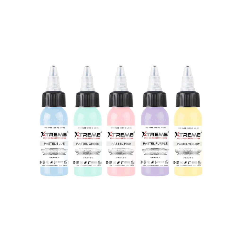 Encre Tattoo Set - Xtreme Pastel Colour - Mélange pour le tatouage reach 5 x 30 ml*
