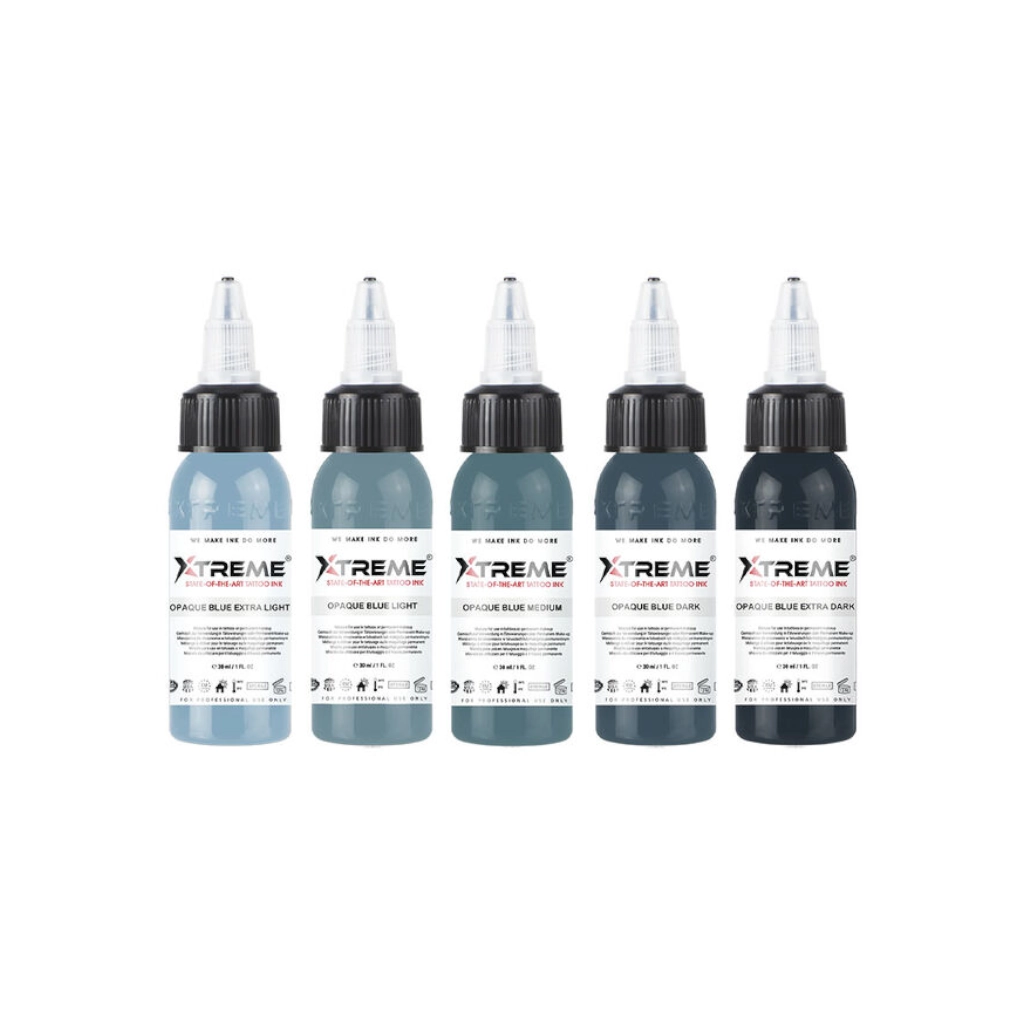 Encre Tattoo Set - Xtreme Ink Opaque Blue Colour - Mélange pour le tatouage reach 5 x 30 ml*