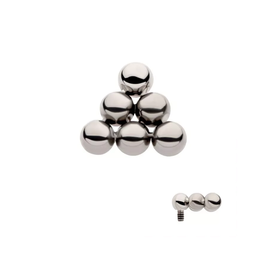 Invictus Embout 18 Titane F136 - Piercing avec pas de vis interne pyramide de 6 perles