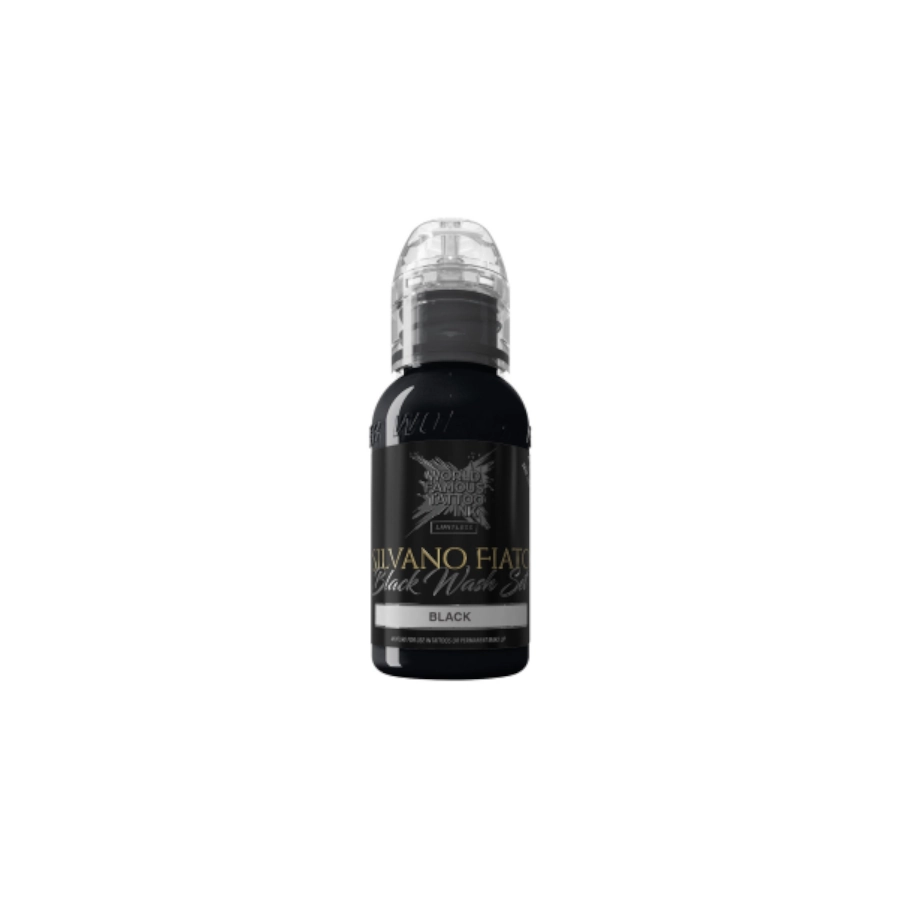 Encre Tattoo - World Famous Silvano Fiato Black - Mélange pour le tatouage REACH 30 ml du set silvano fiato blackwash