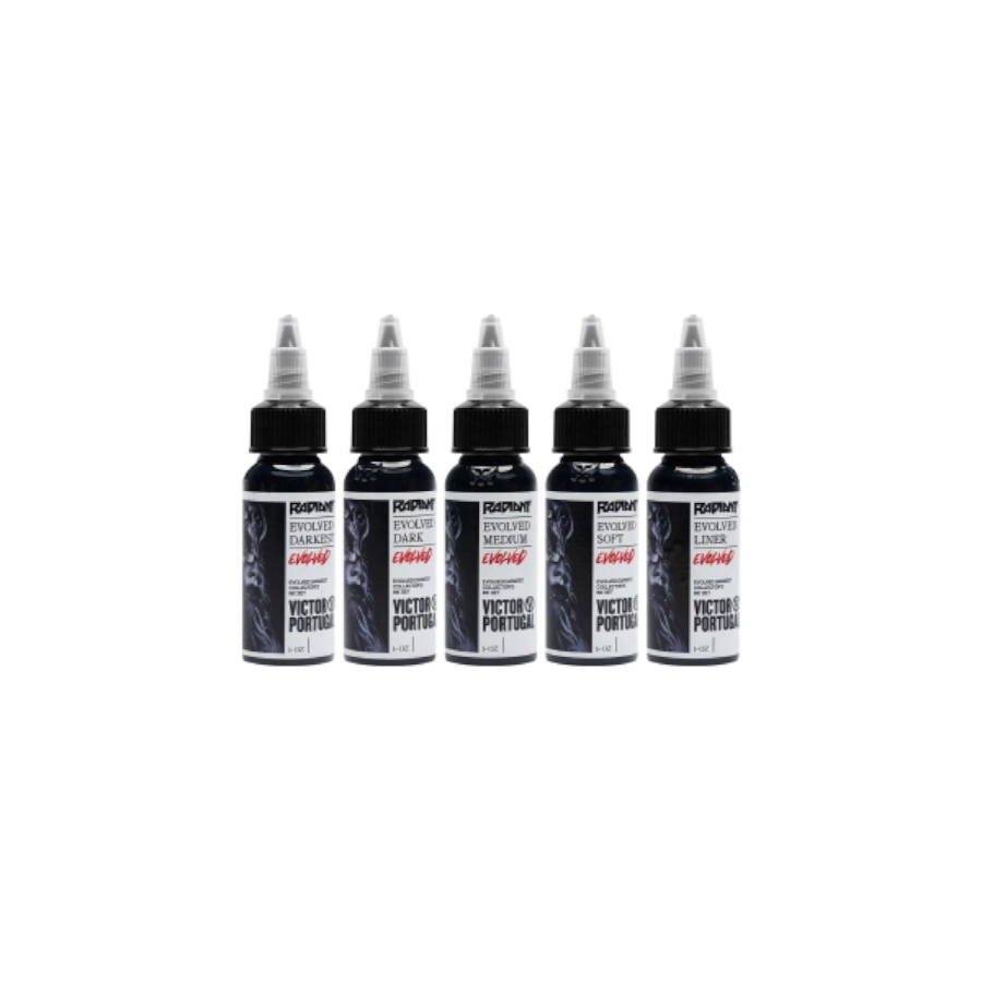 Encre Tattoo - Radiant Evolved Set Victor Portugal - Mélange pour le tatouage encre REACH 5 x 30 ml