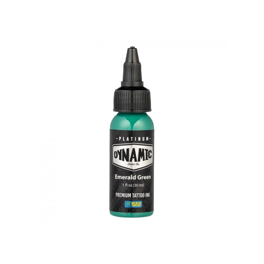 Encre Tattoo Verte - Platinum By Dynamic Emerald Green - Mélange pour le tatouage encre 30 ml reach