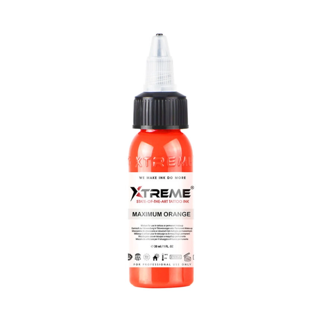 Encre Tattoo Orange - Xtreme Ink Maximum Orange - Mélange pour le tatouage encre reach 30 ml*