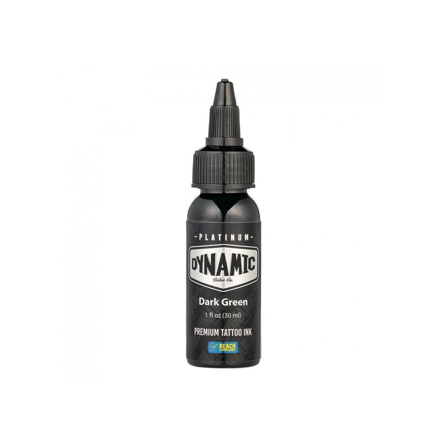 Encre Tattoo Verte - Platinum By Dynamic Dark Green - Mélange pour le tatouage encre 30 ml reach