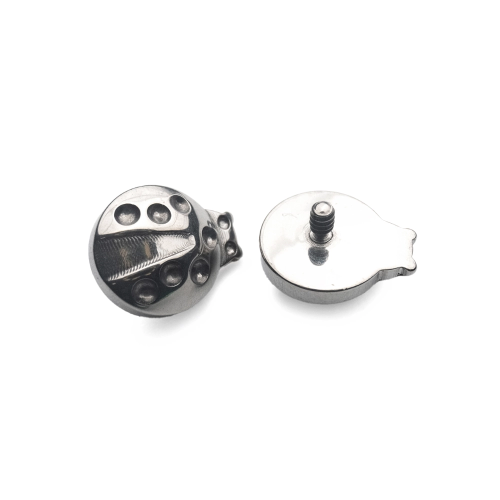 Piercing Embout - Titane F136 Gamme Hand Ink - Embout 96 avec pas de vis interne 0,9 mm pour piercing 1,2 mm coccinelle*