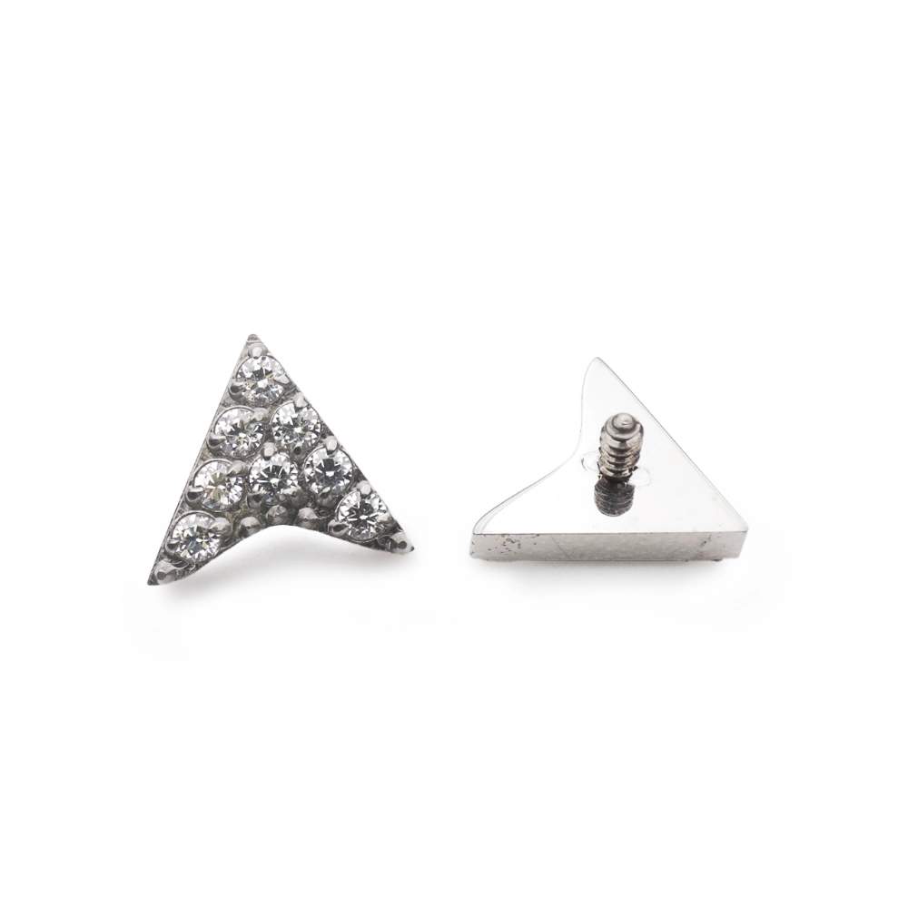 Embout Piercing - Titane F136 Gamme Hand Ink - Embout 133 avec pas de vis interne 0,9 mm pour piercing 1,2 mm cerf volant strass 6 mm*
