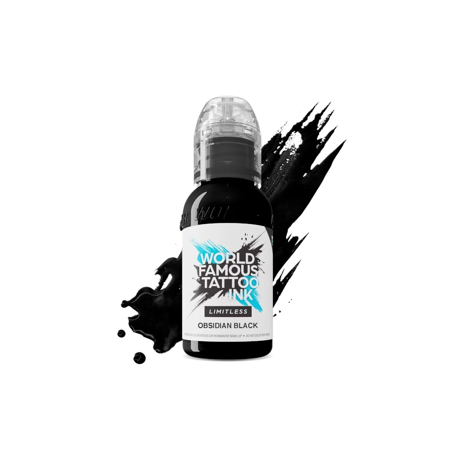 Encre Tattoo Noir - World Famous Ink Limitless Obsidian Outlining - Mélange pour le tatouage encre reach du set carli jarlier