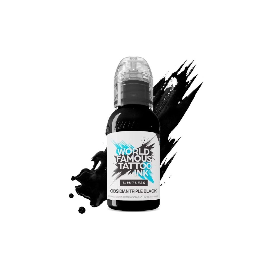 Encre Tattoo Noir - World Famous Ink Limitless Obsidian Triple Black Outlining - Mélange pour le tatouage reach