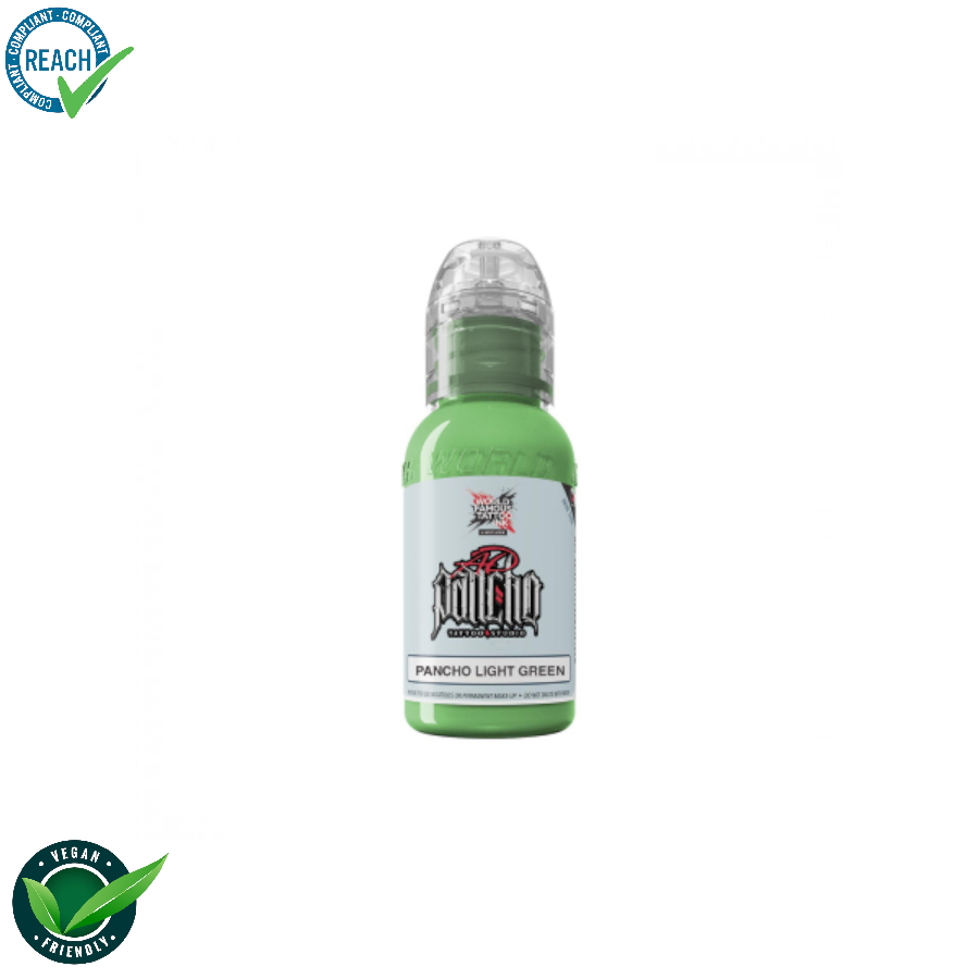 Encre Tattoo Verte - World Famous Ink Limitless Pancho Light Green - Melange pour le tatouage REACH 30 ml
