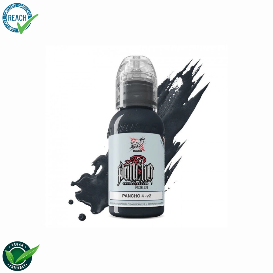 Encre Tattoo Gris - World Famous Ink Limitless A.D Pancho Pastel Grey 4 V2 - Mélange pour le tatouage REACH 30ml