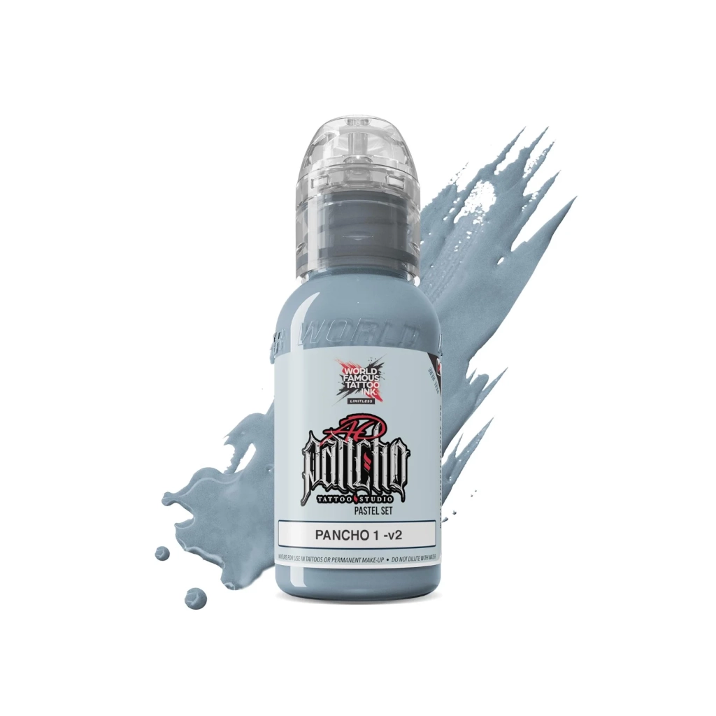 Encre Tattoo Grise - World Famous Ink Limitless A.D Pancho 1 V2 - Mélange pour le tatouage reach 30 ml du set a.d. pancho pastel grey* 