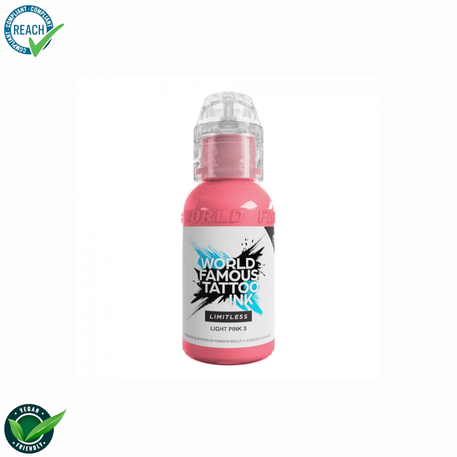 Encre Tattoo Rose - World Famous Ink Limitless Light Pink 3 - Melange pour le tatouage encre REACH 30 ml