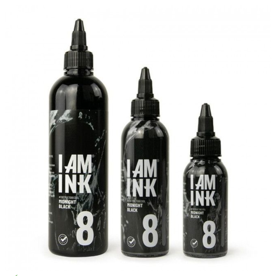 Encre Tatouage Noire - I Am Ink #8 Midnight Black - Mélange pour le tatouage encre reach