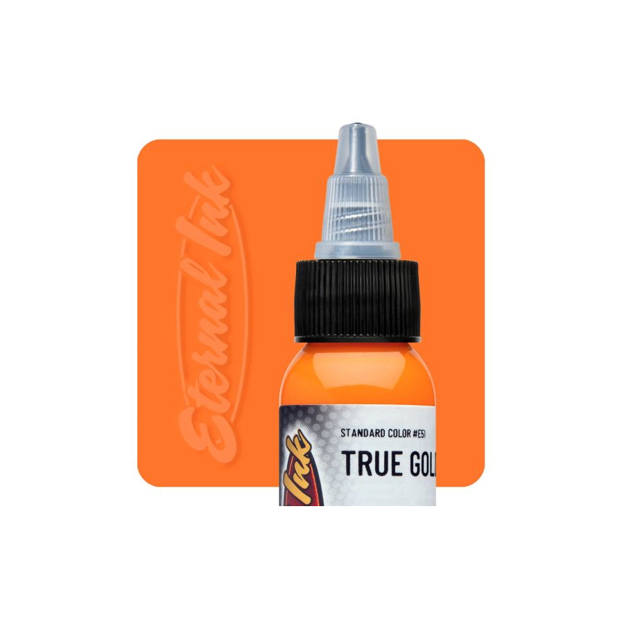 Encre Tatouage Jaune - Eternal Ink True Gold - Encre artistique pour entraînement tatouage non reach