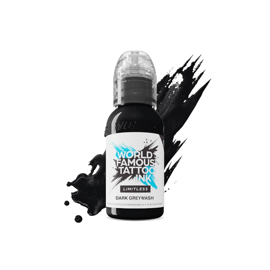 Encre Tattoo Greywash - World Famous Ink Limitless Dark Greywash - Melange pour le tatouage REACH du set lining and shading