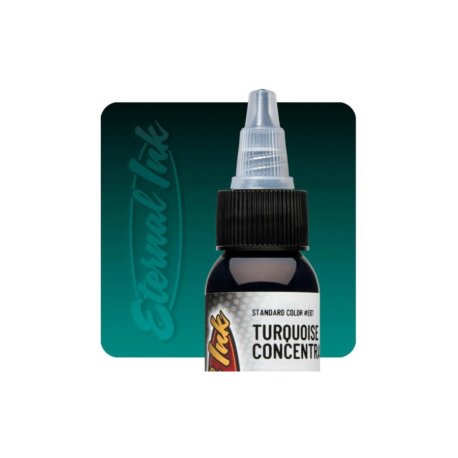 Encre Tattoo Bleue - Eternal Ink Turquoise Concentrate - Encre pour le dessin et entraînement au tatouage non reach