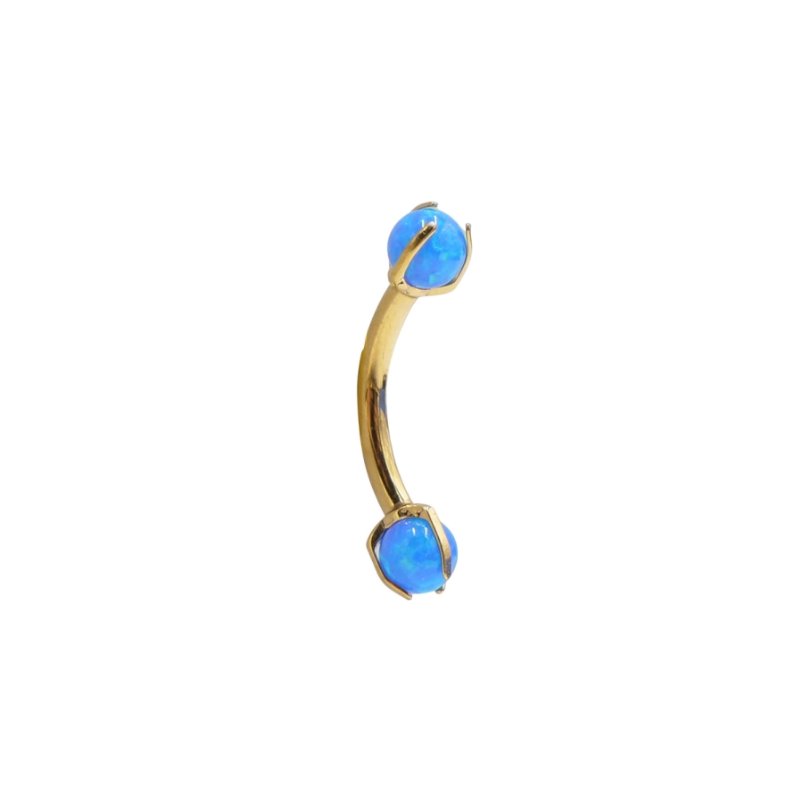 Banane Piercing - Banane Stérile Pvd Gold - Piercing pour arcade en titane pvd gold double boules 