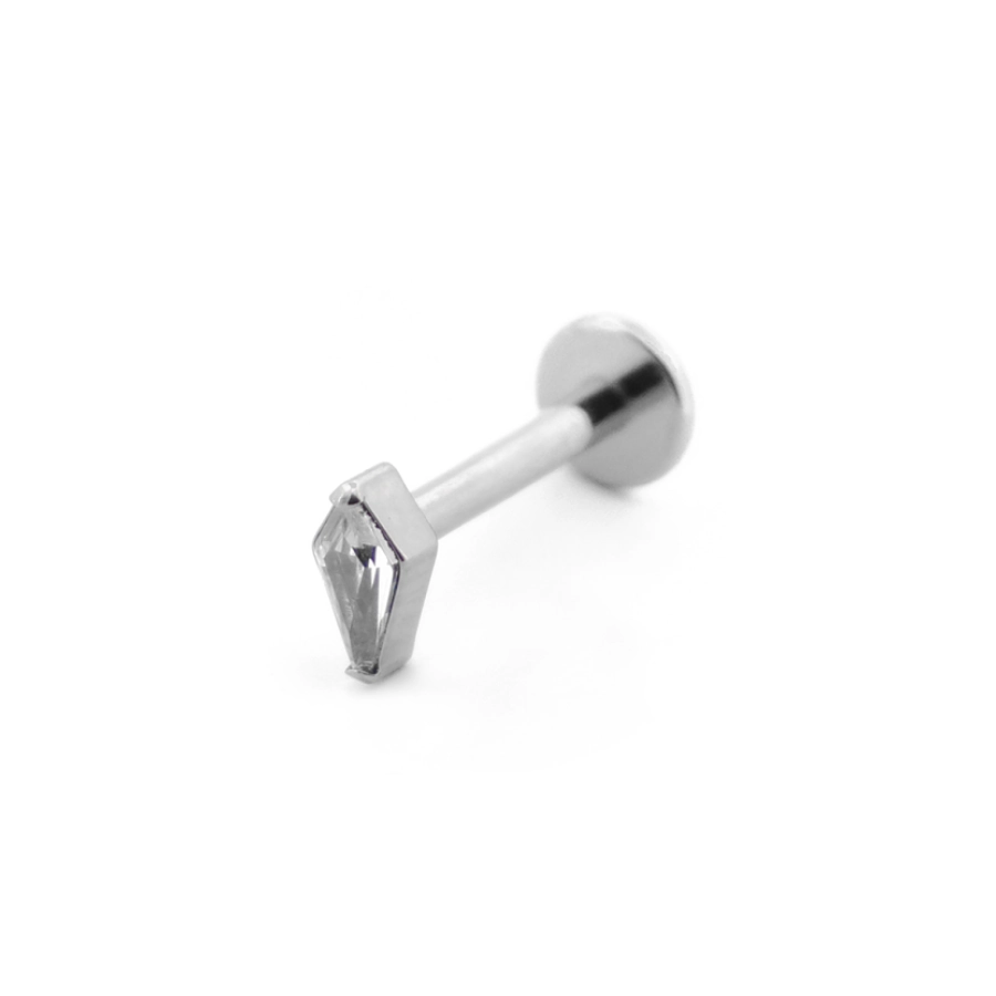 Piercing Labret - Titane F136 Stérile - Labret 16 interne en titane motif losange à strass