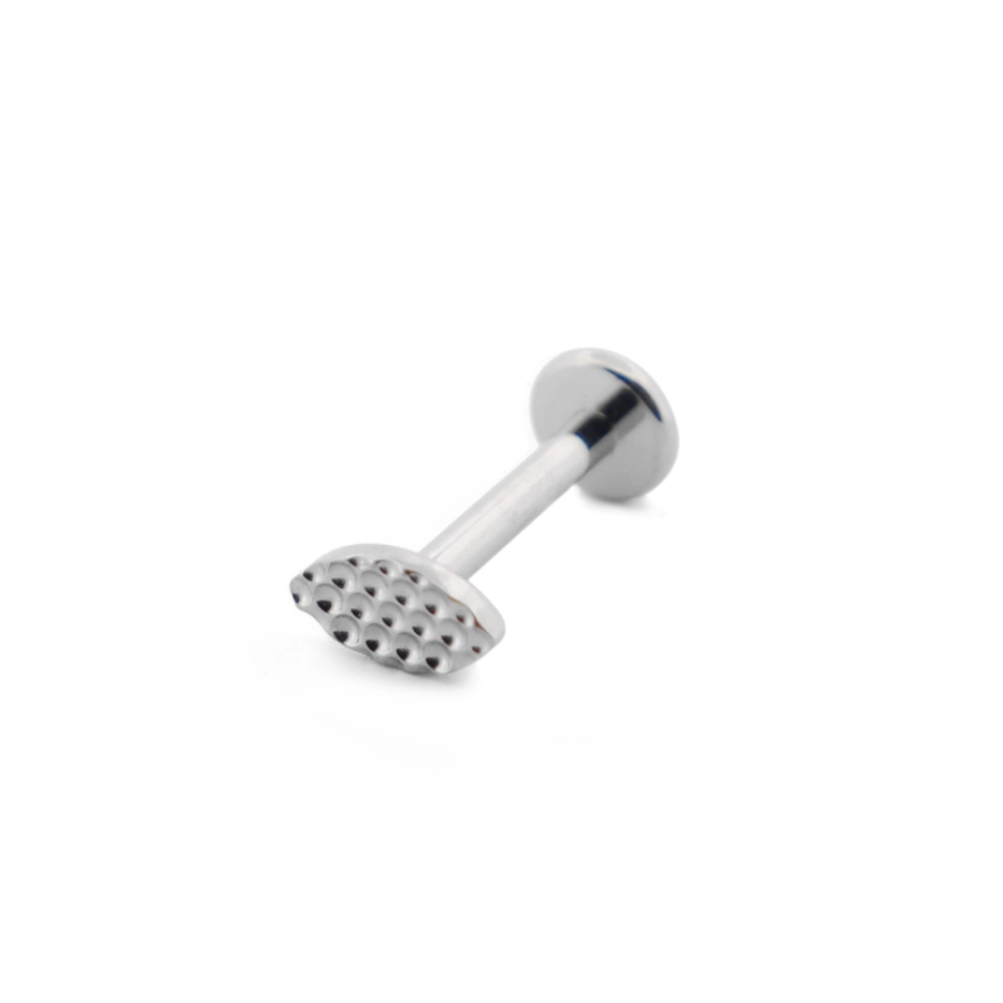 Piercing Labret - Titane F136 Stérile - Labret 14 interne en titane motif ovale martelé