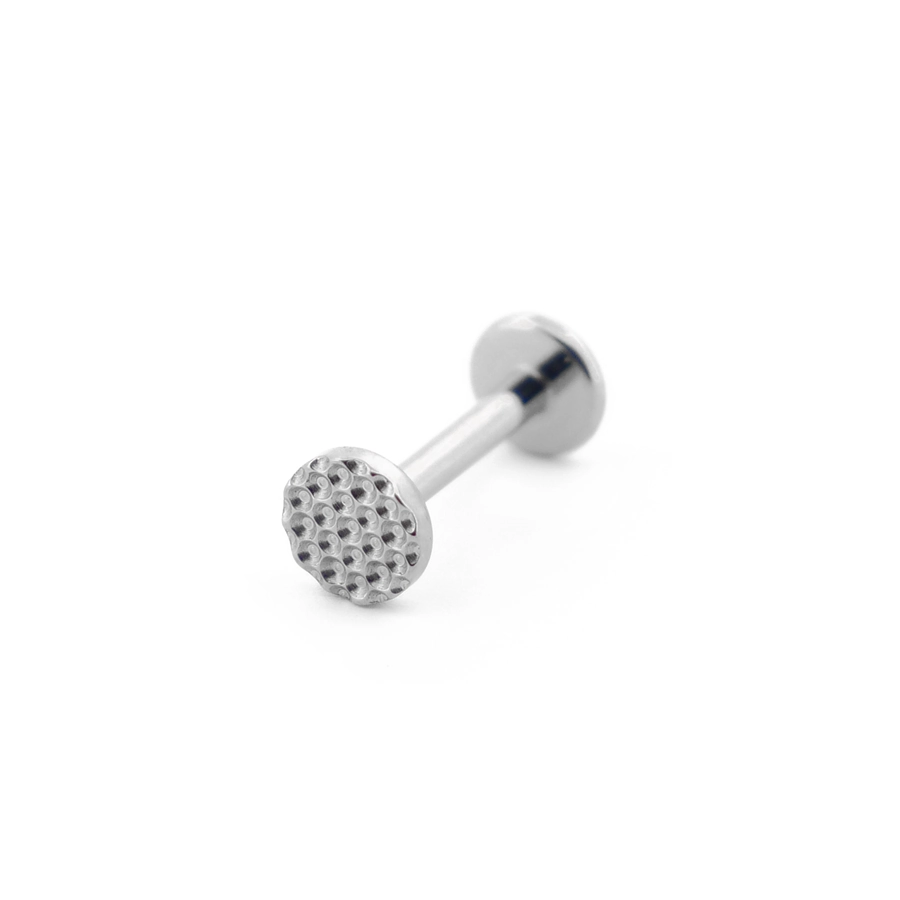 Labret Stérile Titane Interne 27- Piercing avec pas de vis interne motif croissant de lune 11 strass