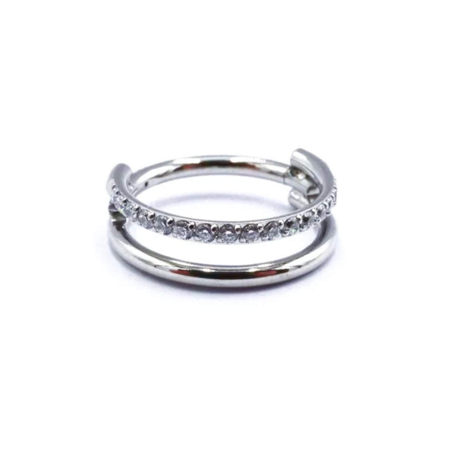 Piercing Anneau - Acier Gamme Itc - Clicker avec fermeture à charnière 1,2 x 10mm*
