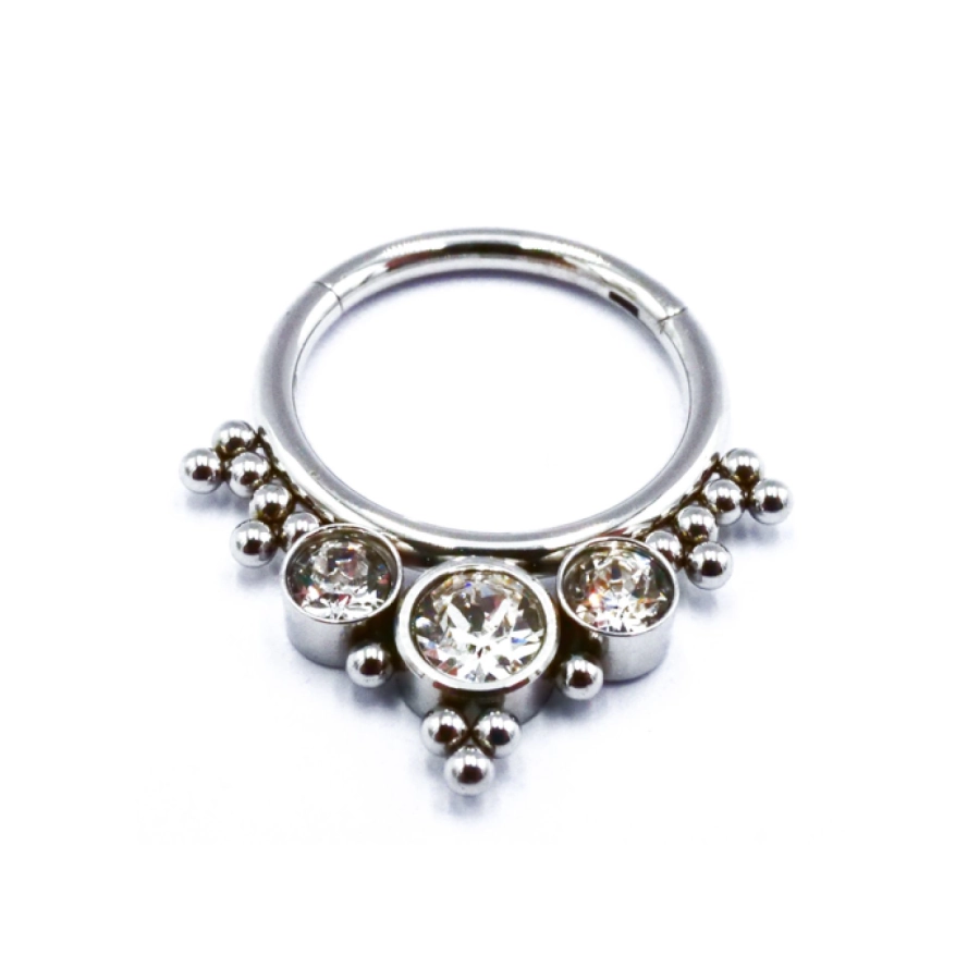 Piercing Anneau - Acier - Anneau clicker 135 avec fermeture à charnière