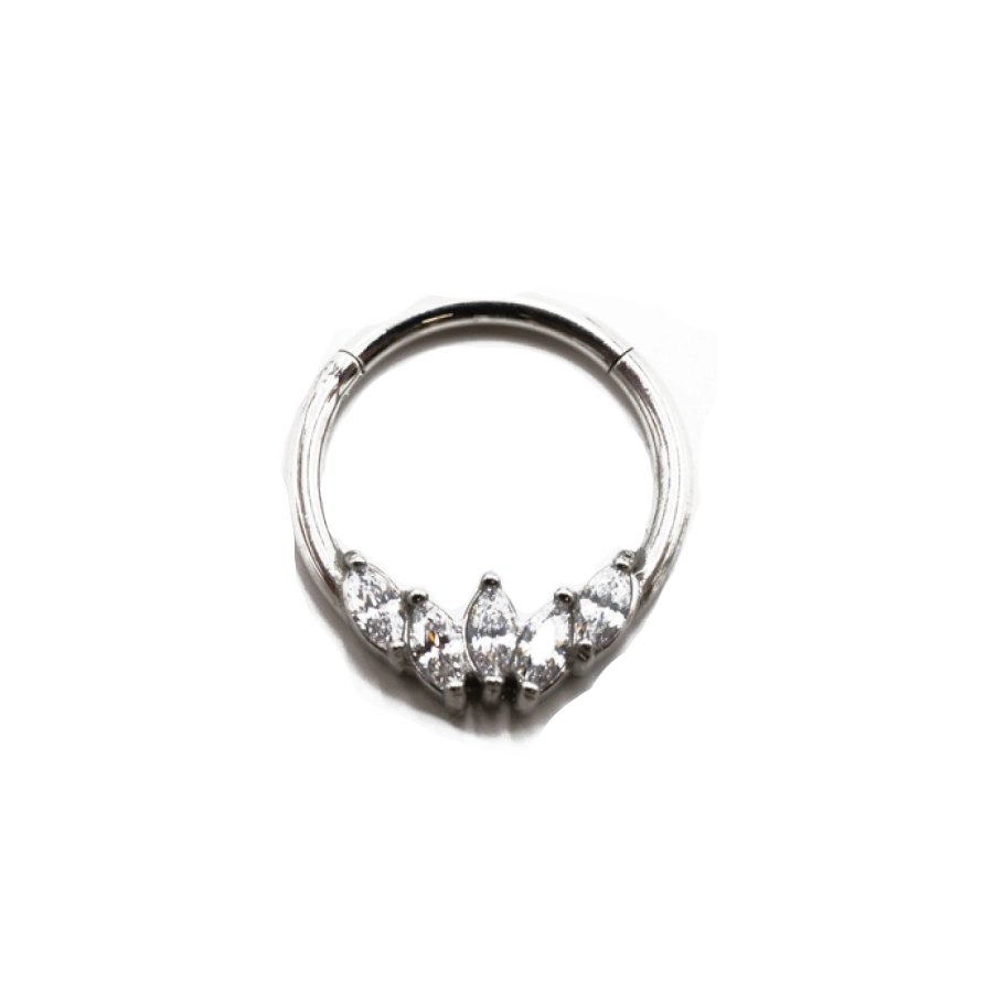 Piercing Anneau - Acier - Anneau clicker 151 avec fermeture à charnière 