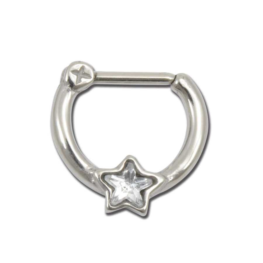 Piercing Anneau - Acier - Anneau clicker 13 avec fermeture à charnière 